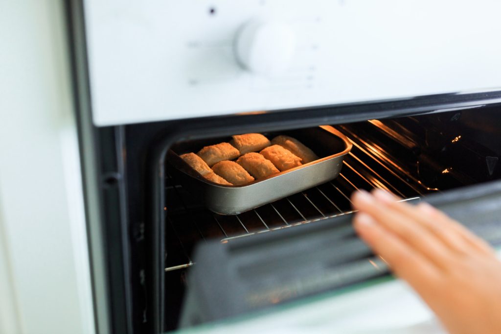 Sweet cookies in oven